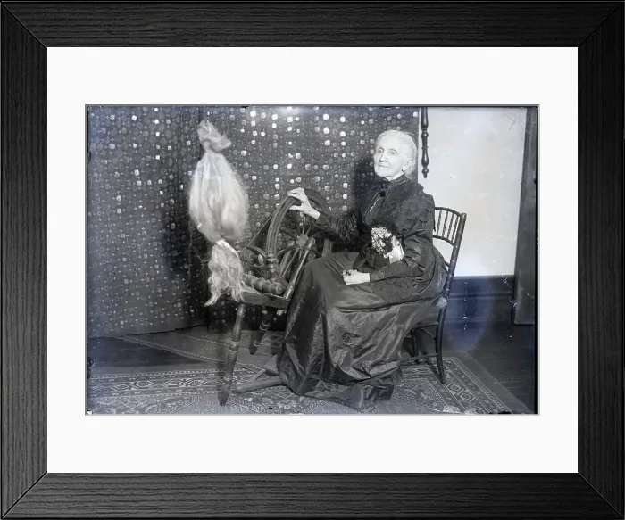 Framed Print : Elderly Woman Seated @ Spinning Wheel Framed Print : Elderly Woman Seated @ Spinning Wheel