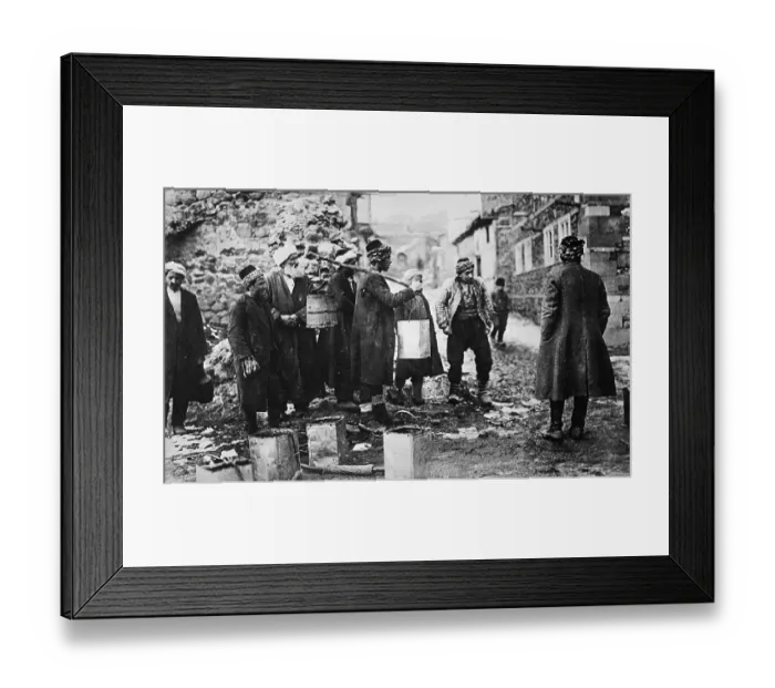 Framed Print : Turkish Laborers with Equipment