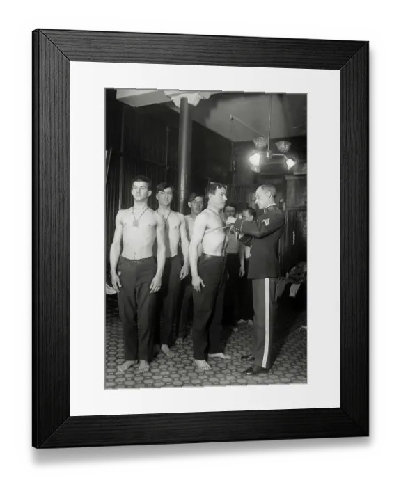 Framed Print : Recruits Being Examined Framed Print : Recruits Being Examined