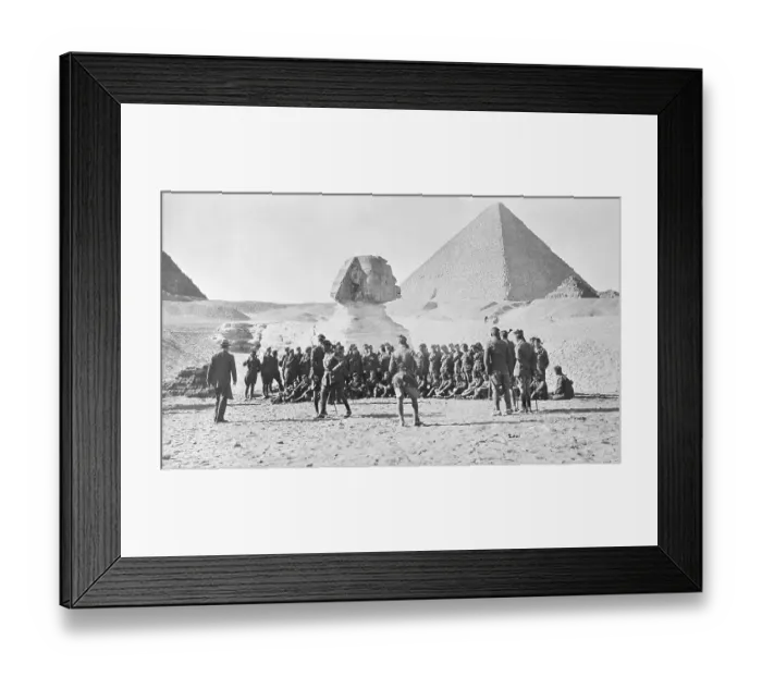 Framed Print : Soldiers In Front of Sphinx Framed Print : Soldiers In Front of Sphinx