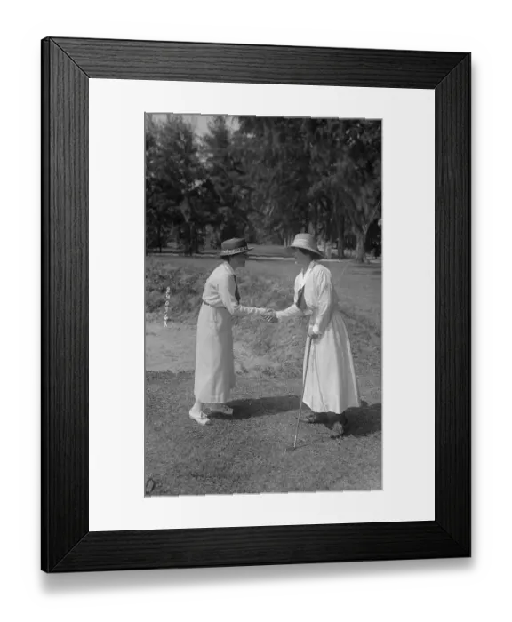 Framed Print : Women Shaking Hands After Golf Match
