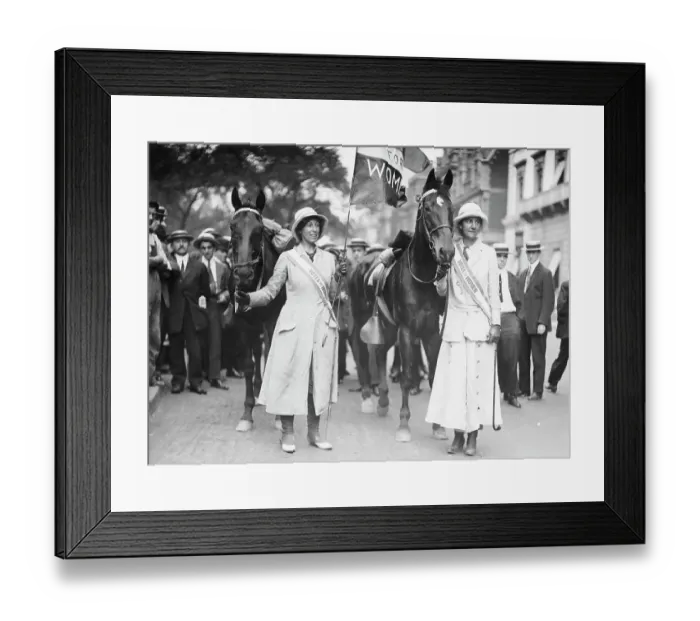 Framed Print : Suffragettes with Horses Framed Print : Suffragettes with Horses