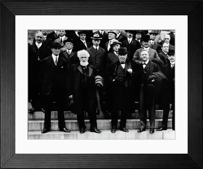 Framed Print : Franklin D. Roosevelt Standing with Inventors Framed Print : Franklin D. Roosevelt Standing with Inventors