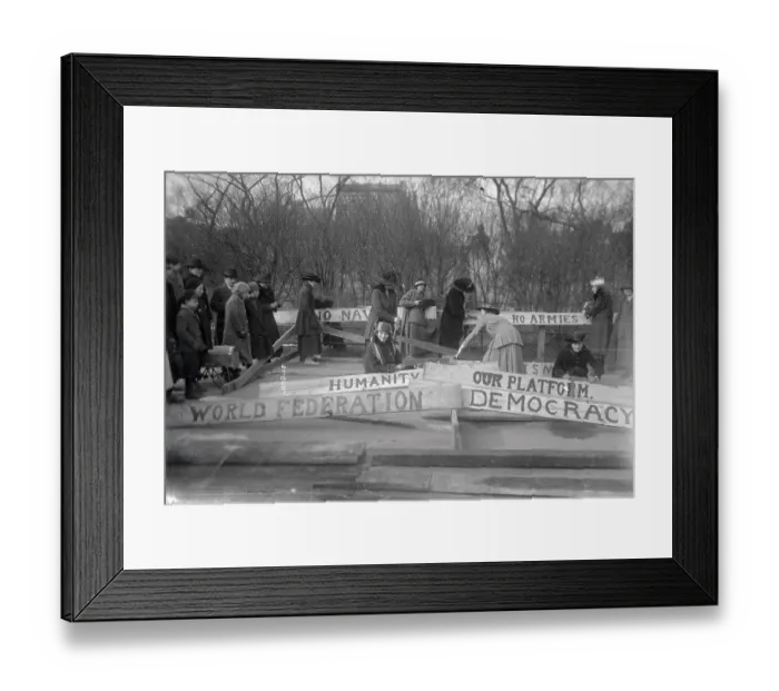 Framed Print : Women Peace Workers Build Platform in Washington Square Framed Print : Women Peace Workers Build Platform in Washington Square