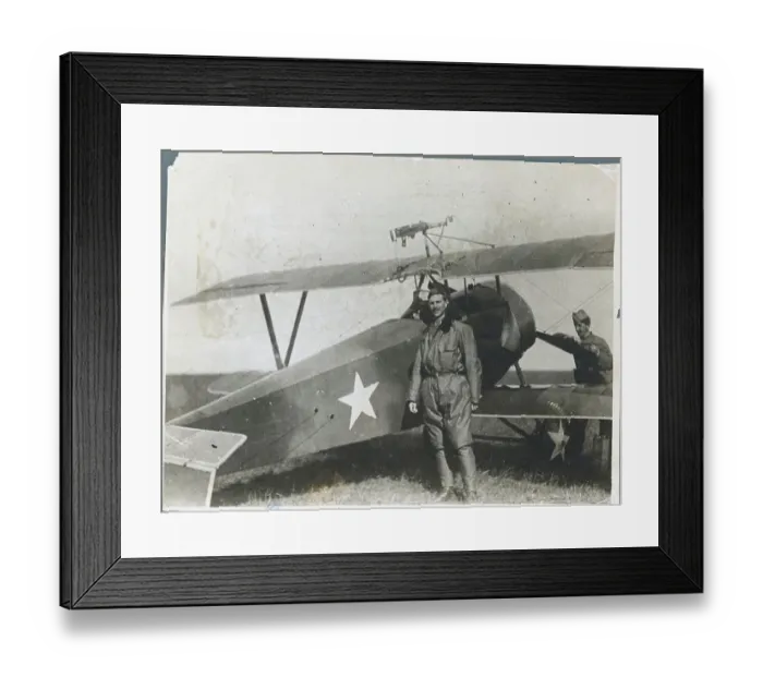 Framed Print : Clyde Balsley Beside Plane Framed Print : Clyde Balsley Beside Plane