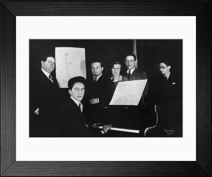 Framed Print : Les Six Composers with Jean Cocteau Framed Print : Les Six Composers with Jean Cocteau