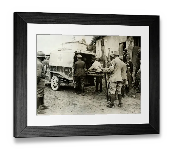 Framed Print : Red Cross Moving Wounded Soldiers Framed Print : Red Cross Moving Wounded Soldiers