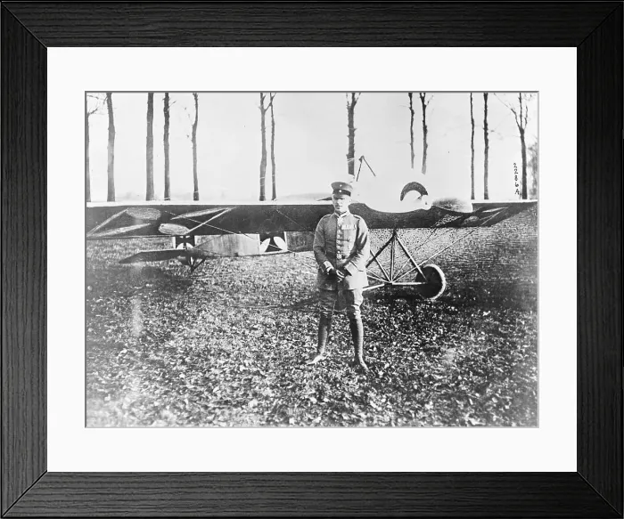 Framed Print : German Officer with Fokker Plane Framed Print : German Officer with Fokker Plane