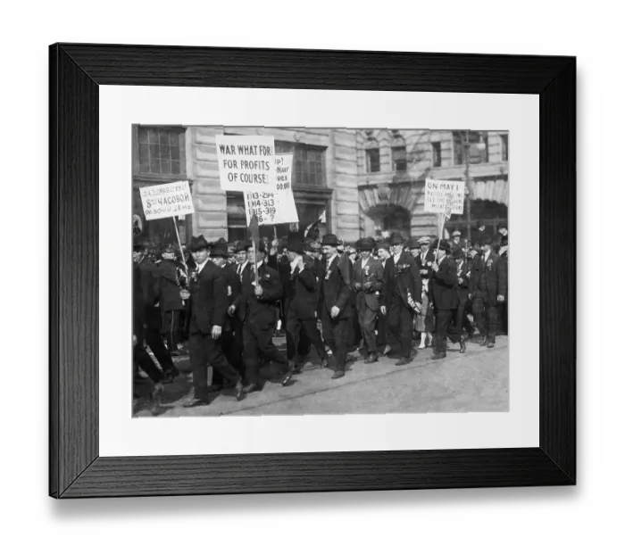Framed Print : Antiwar Protesters Carrying Placards Framed Print : Antiwar Protesters Carrying Placards