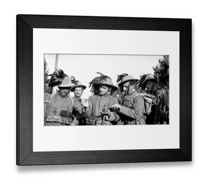 Framed Print : Italian Bersagliere Examine Dart Framed Print : Italian Bersagliere Examine Dart