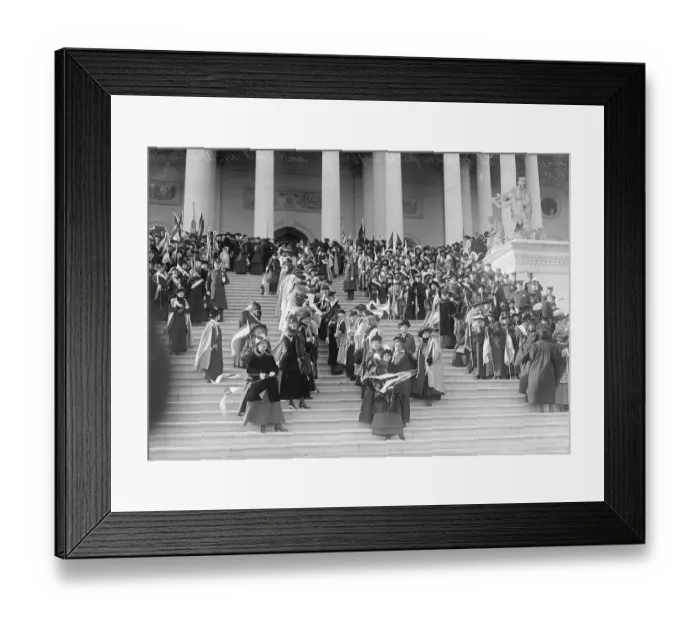 Framed Print : Suffragettes on Capitol Steps