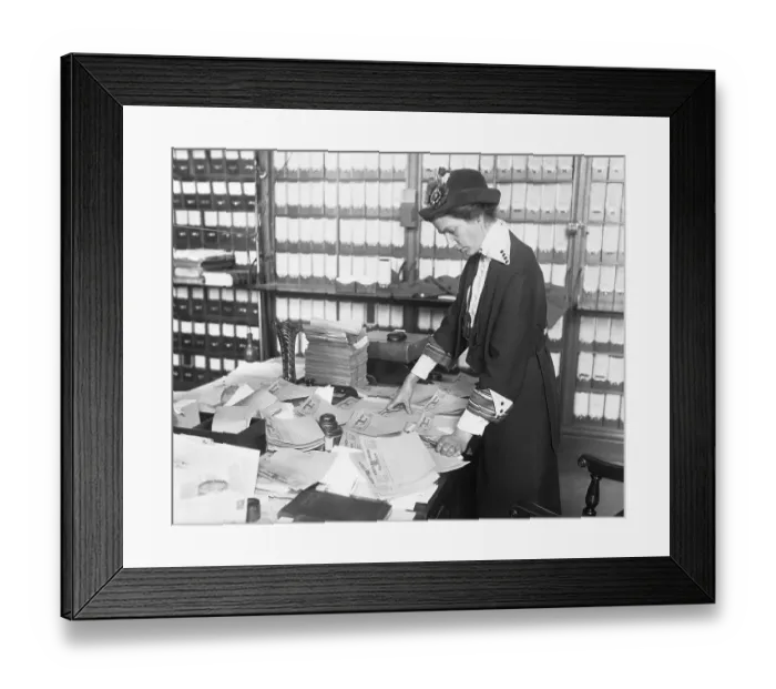 Framed Print : Peace Party Member Sorting Telegrams Framed Print : Peace Party Member Sorting Telegrams