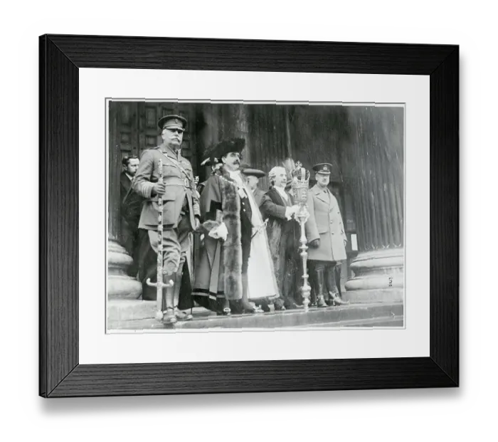Framed Print : Lord Mayor Shaw and Officials Posing Outdoors Framed Print : Lord Mayor Shaw and Officials Posing Outdoors