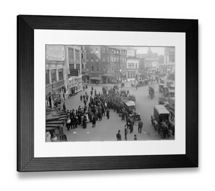 Framed Print : People Meeting at Columbus Circle Framed Print : People Meeting at Columbus Circle
