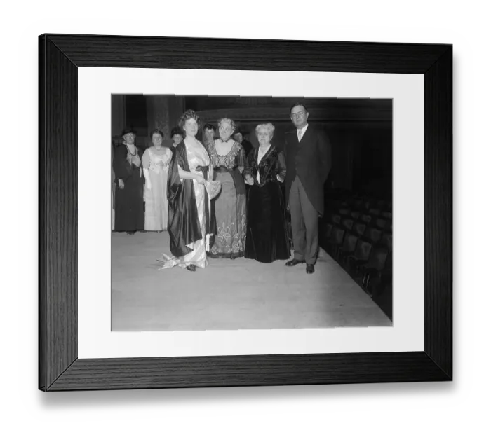 Framed Print : Carrie Chapman Catt with Others Attending Suffrage Meeting Framed Print : Carrie Chapman Catt with Others Attending Suffrage Meeting