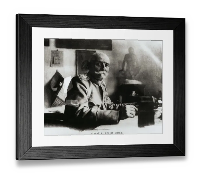 Framed Print : King Peter of Serbia Writing at Desk Framed Print : King Peter of Serbia Writing at Desk