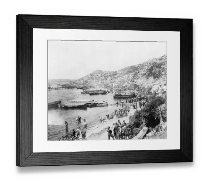 Framed Print : Troops Landing on Beach on Gallipoli Framed Print : Troops Landing on Beach on Gallipoli