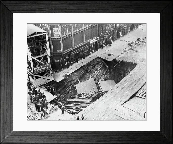 Framed Print : 4th Avenue Subway Construction Collapse, 1915 Framed Print : 4th Avenue Subway Construction Collapse, 1915