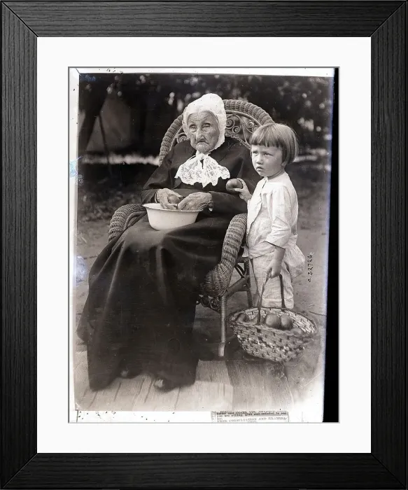 Framed Print : Great Grandmother and Great Grandson Framed Print : Great Grandmother and Great Grandson