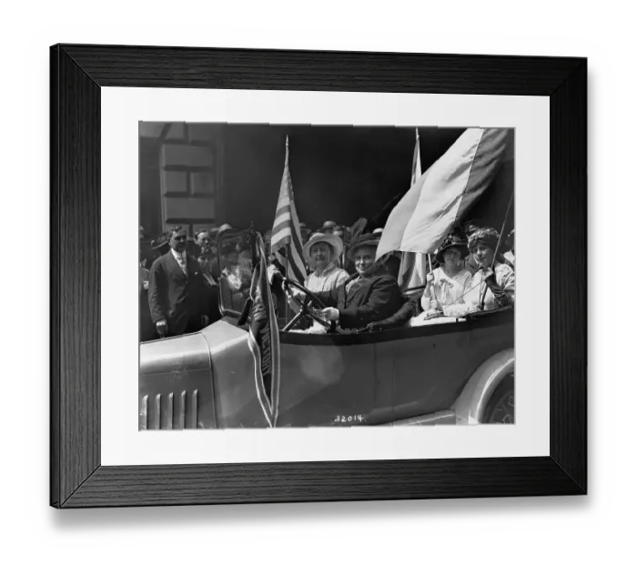 Framed Print : Dr. Anna Shaw Driving in a Procession