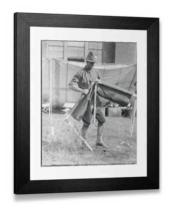 Framed Print : Percy Houghton During Army Maneuvers on Campsite Framed Print : Percy Houghton During Army Maneuvers on Campsite