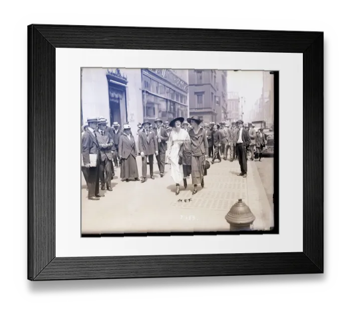 Framed Print : Women Walking with Rolled Stockings Framed Print : Women Walking with Rolled Stockings