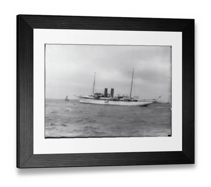 Framed Print : Steam Yacht Noma Watching Race Framed Print : Steam Yacht Noma Watching Race