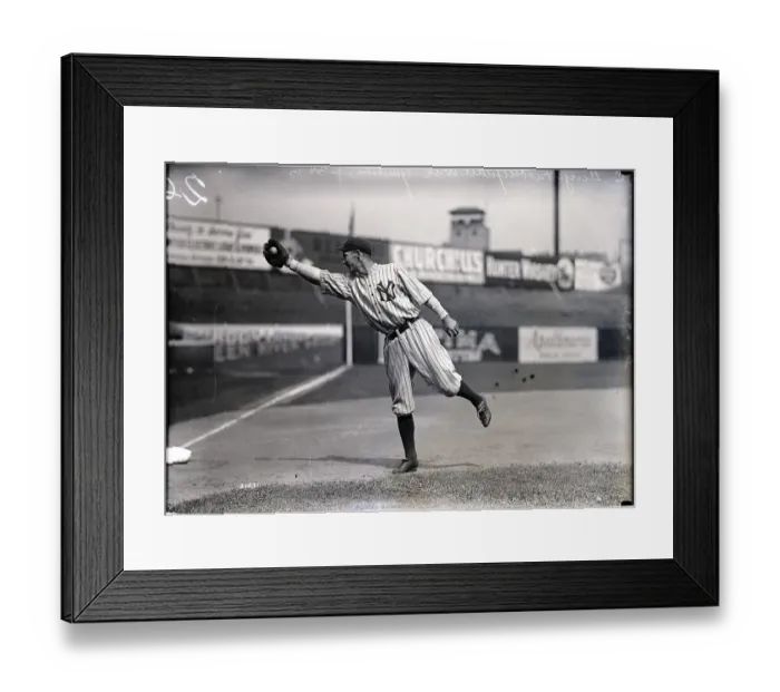 Framed Print : Baseball Player Making Catch;Body Extend Framed Print : Baseball Player Making Catch;Body Extend