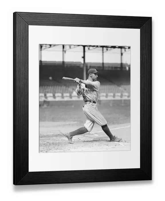 Framed Print : Baseball Player Takes Swing With Bat Framed Print : Baseball Player Takes Swing With Bat