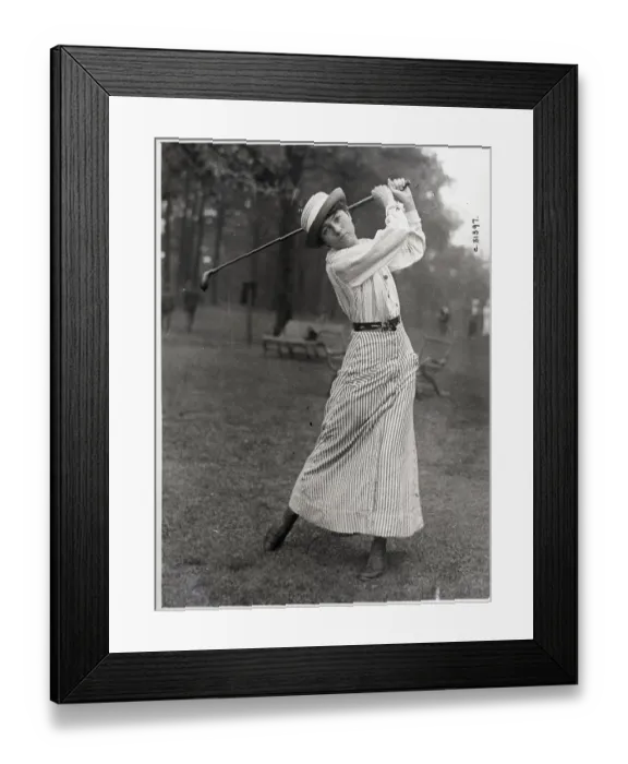 Framed Print : Woman In Middle Of Golf Swing Framed Print : Woman In Middle Of Golf Swing