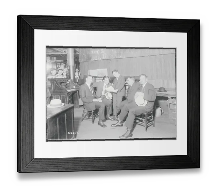 Framed Print : Men Reading Articles of Agreement Framed Print : Men Reading Articles of Agreement