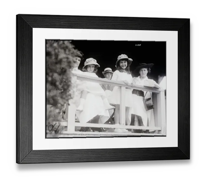Framed Print : Two Society Girls In Stands At Horse Sho Framed Print : Two Society Girls In Stands At Horse Sho