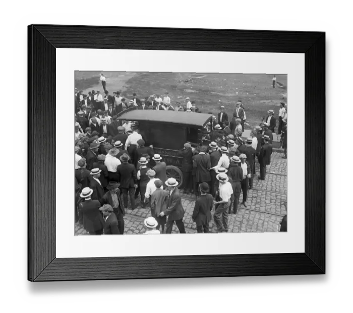 Framed Print : Striking Workers Surround Ambulance Framed Print : Striking Workers Surround Ambulance