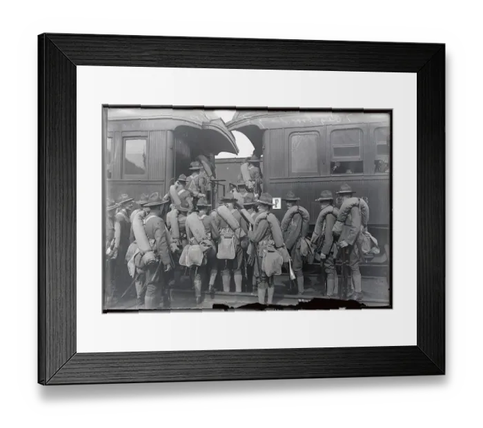 Framed Print : National Guardsmen Leaving For Encampmen Framed Print : National Guardsmen Leaving For Encampmen