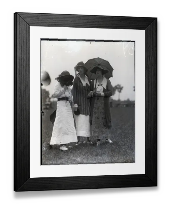 Framed Print : Society Women Stand W / Umbrella;Horse Sho Framed Print : Society Women Stand W / Umbrella;Horse Sho