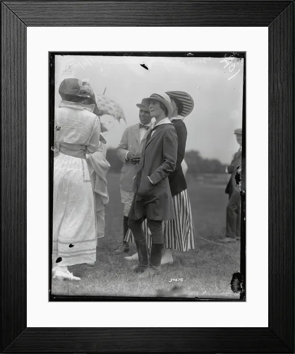 Framed Print : Society Woman Standing At Horse Show Framed Print : Society Woman Standing At Horse Show