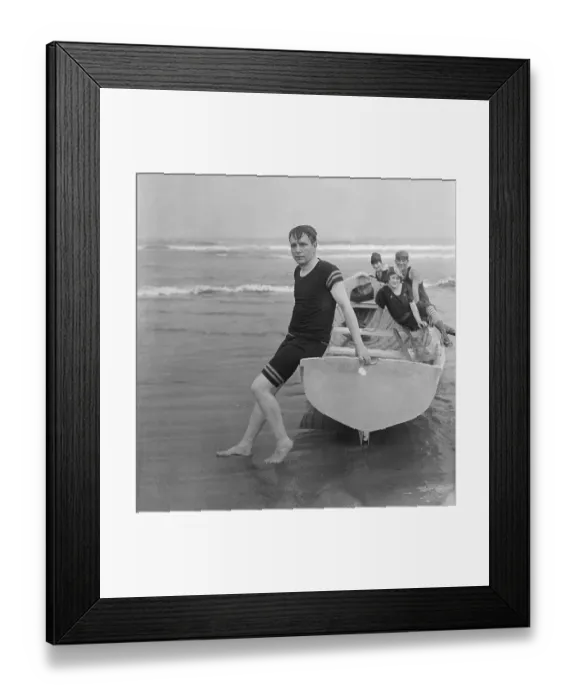 Framed Print : Man Enjoying Himself On The Beach Framed Print : Man Enjoying Himself On The Beach
