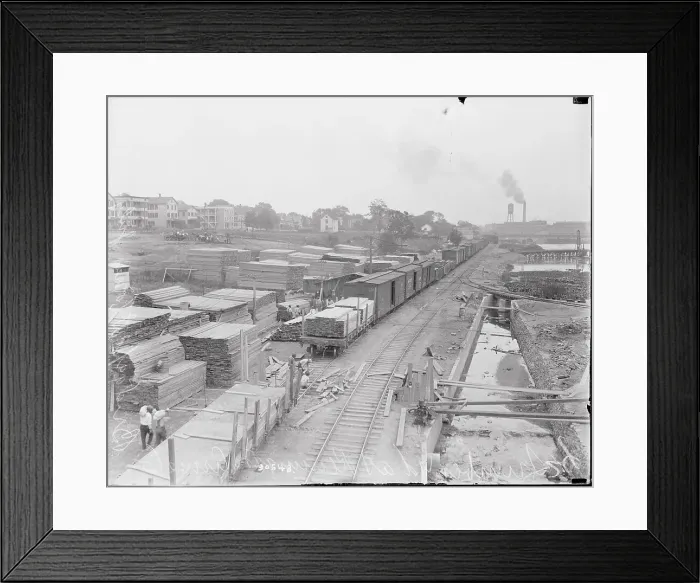Framed Print : Lumber Yard in Connecticut