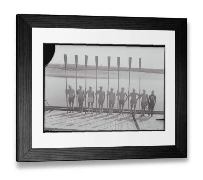Framed Print : Rowers Holding up Oars Framed Print : Rowers Holding up Oars