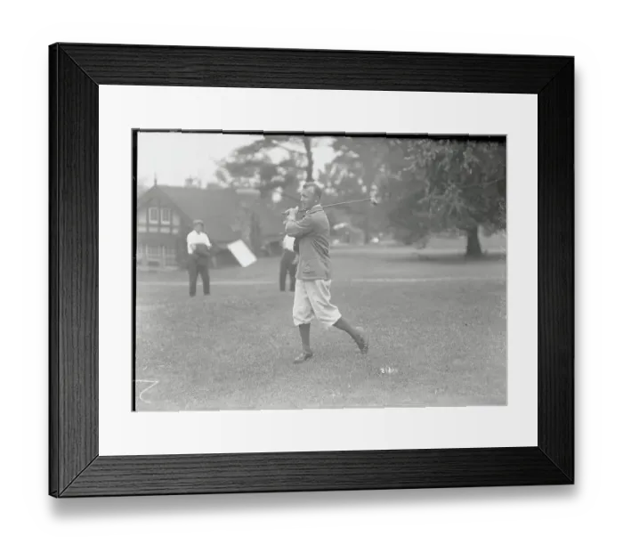Framed Print : Golfer Gilbert Nicholls Swinging Golf Club Framed Print : Golfer Gilbert Nicholls Swinging Golf Club