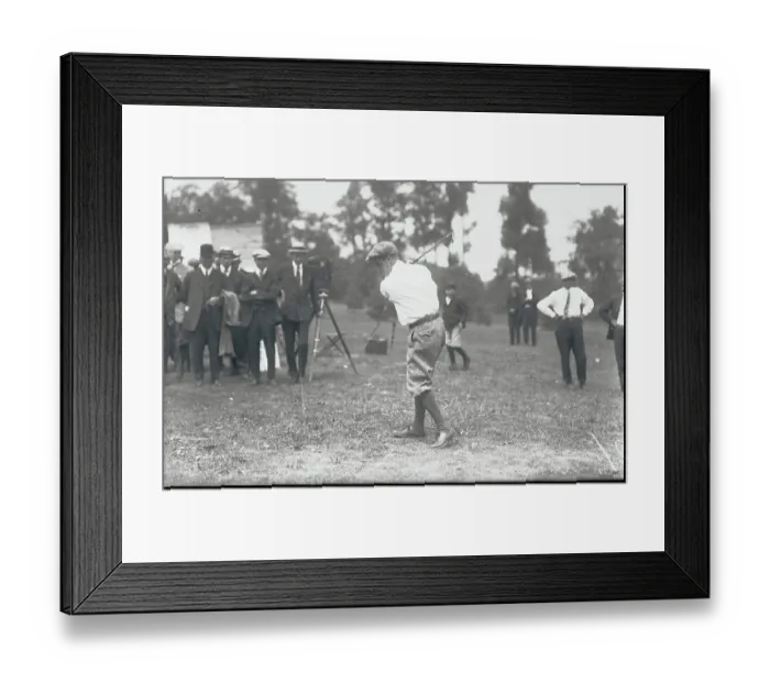 Framed Print : Golfer James Barnes Swinging Golf Club Framed Print : Golfer James Barnes Swinging Golf Club
