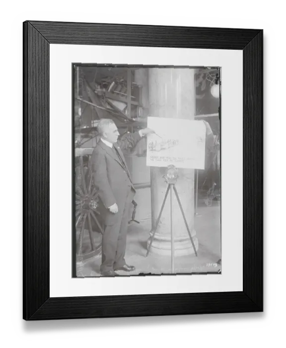 Framed Print : William McComb Explaining Chart