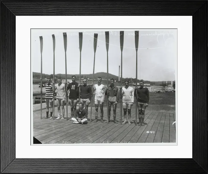 Framed Print : Yale Rowing Team Posing Outdoors