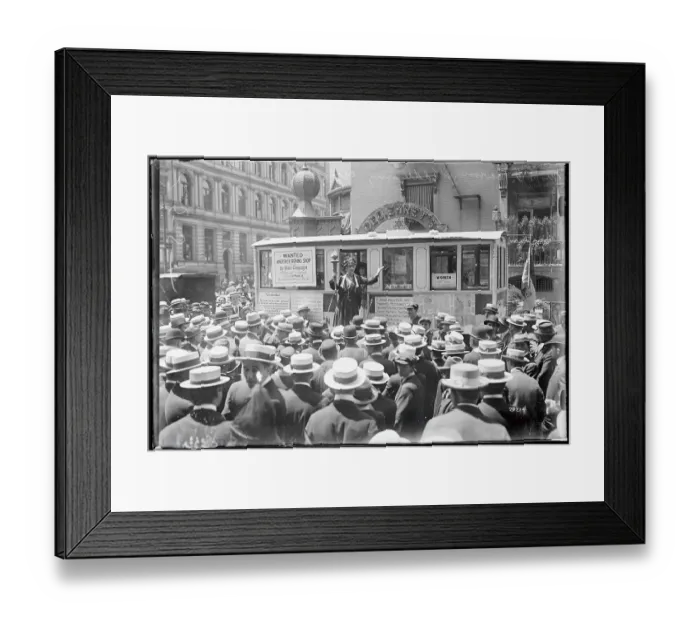 Framed Print : Suffragist Mrs. H. O. Hovemyer Addressing the Crowd Framed Print : Suffragist Mrs. H. O. Hovemyer Addressing the Crowd