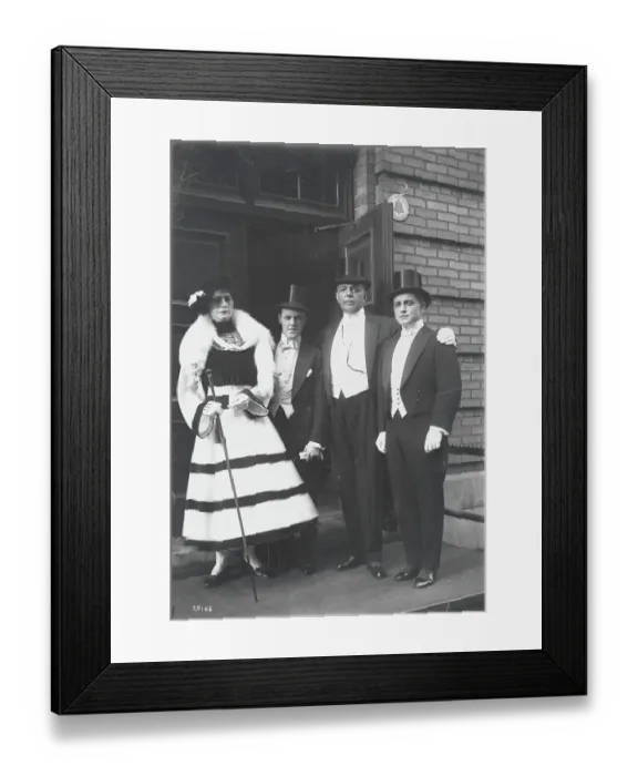 Framed Print : Actors Posing Outside Opera House Framed Print : Actors Posing Outside Opera House