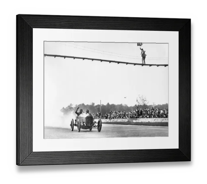 Framed Print : Ralph DePalma Crossing Finish Line Framed Print : Ralph DePalma Crossing Finish Line