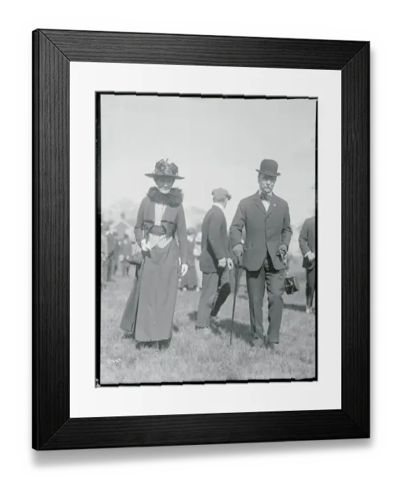 Framed Print : Perry Belmont and Wife at Racing Association Meeting Framed Print : Perry Belmont and Wife at Racing Association Meeting