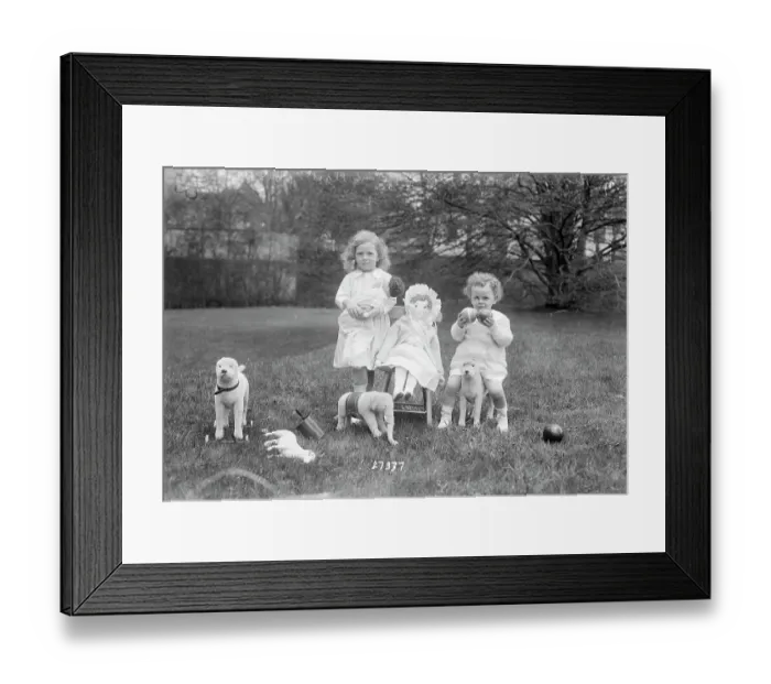 Framed Print : Boy and Girl Playing on Lawn Framed Print : Boy and Girl Playing on Lawn