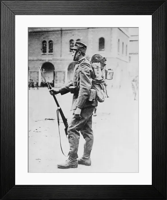 Framed Print : Soldier with Rifle and Gear