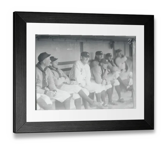 Framed Print : Baseball Manager and Teammates on Bench Framed Print : Baseball Manager and Teammates on Bench